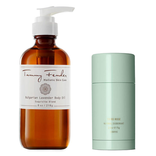 TAMMY FENDER Bulgarian Lavender Body Oil + CORPUS Third Rose Deodorant VALUE Bundle | Clean, Non-Toxic, Plant-Based Beauty