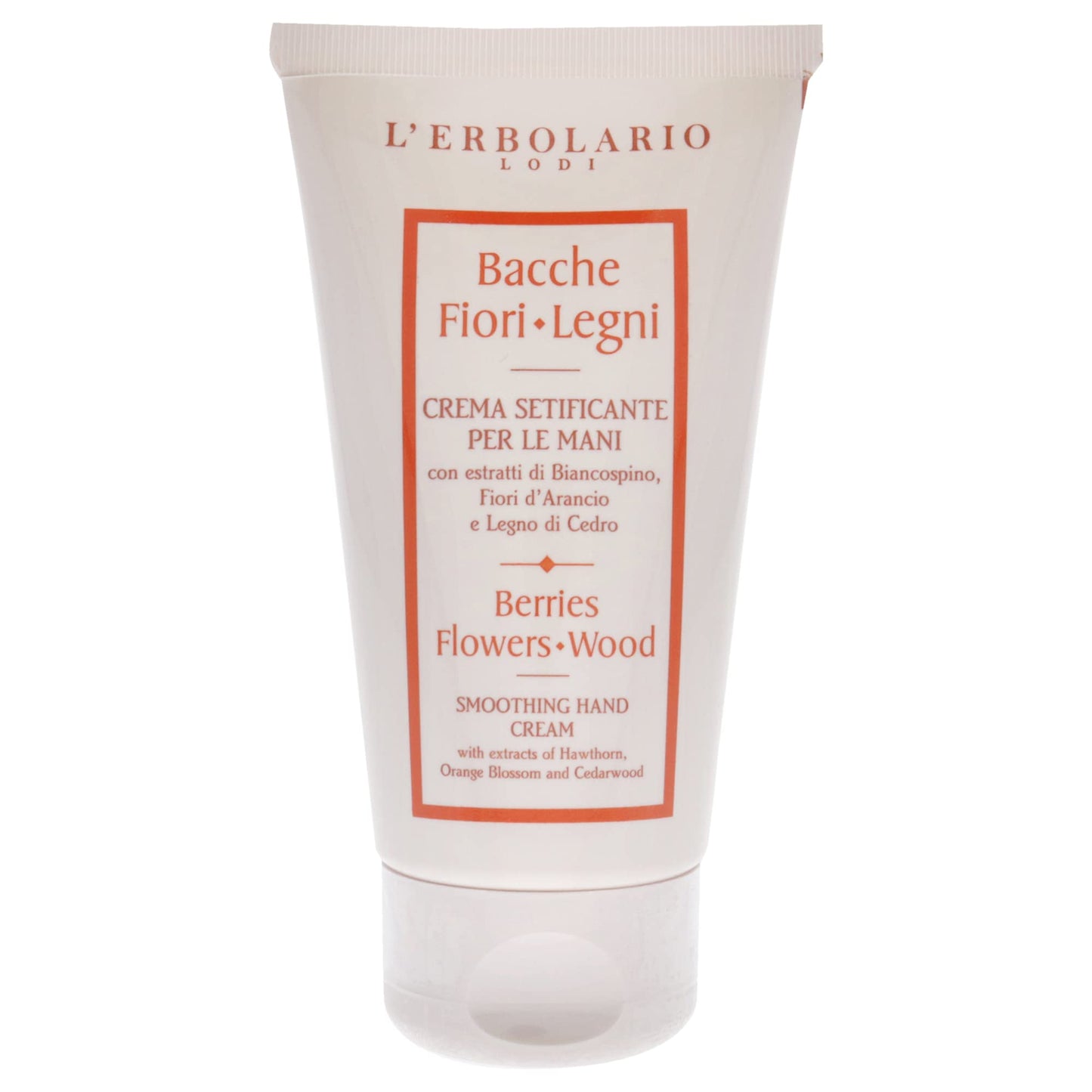 L'Erbolario Berries Flowers Wood Smoothing Hand Cream - Hand Cream with Delicate and Light Texture - Leaves Your Skin Feeling Smooth and Soft - Orange Blossom and Cedarwood Hand Lotion - 2.5 oz