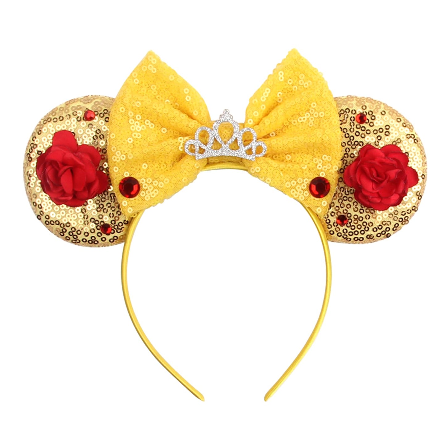 JOYFISCO Mouse Ears Headbands Shiny Bow Mouse Ears Headband Glitter Party Princess Decoration Cosplay Costume for Women Girls