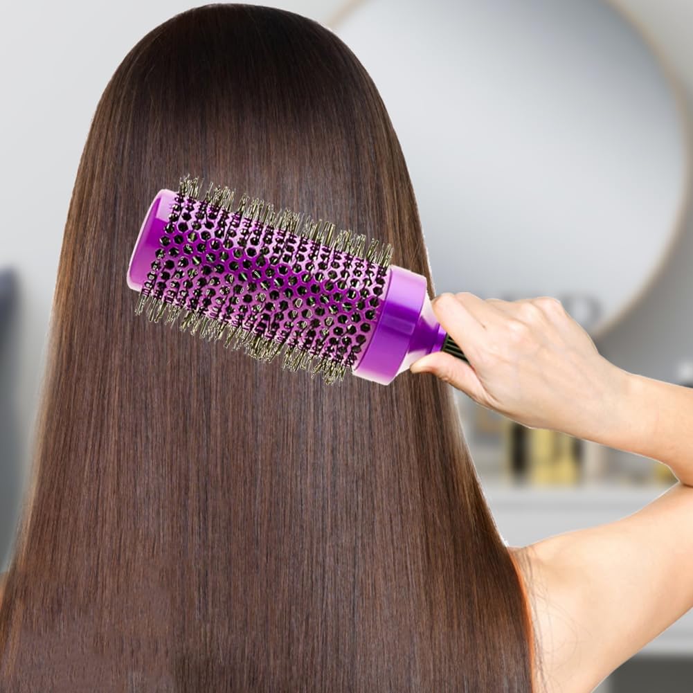 5pcs Round hair Brush Set for Blow Drying Curling, Professional curly hair brushBrush Leaves Hair Shiny Heat Styling Brush 5 Different Sizes Works Very Well with The Blow Dryer