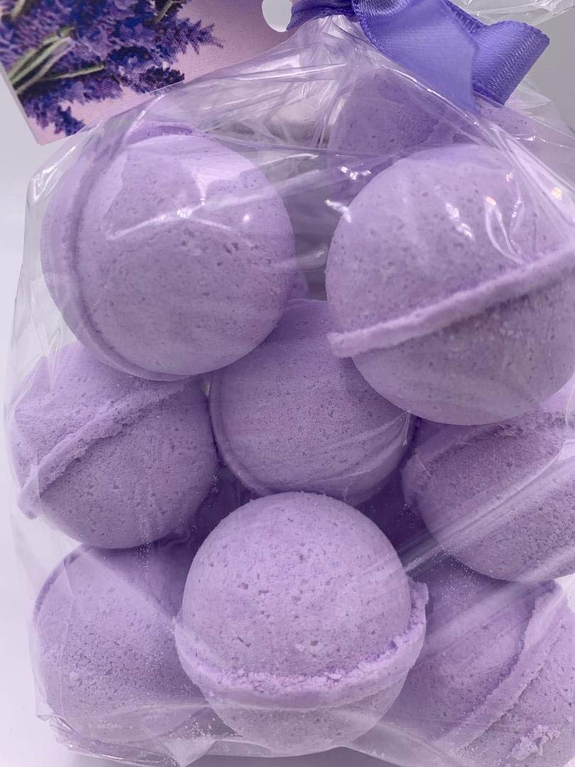 Spa Pure Tassie Lavender Bath Bombs Bath Bomb Fizzies with Shea Butter, Ultra Moisturizing (14 Oz) ...Great for Dry Skin (New Round Shape)