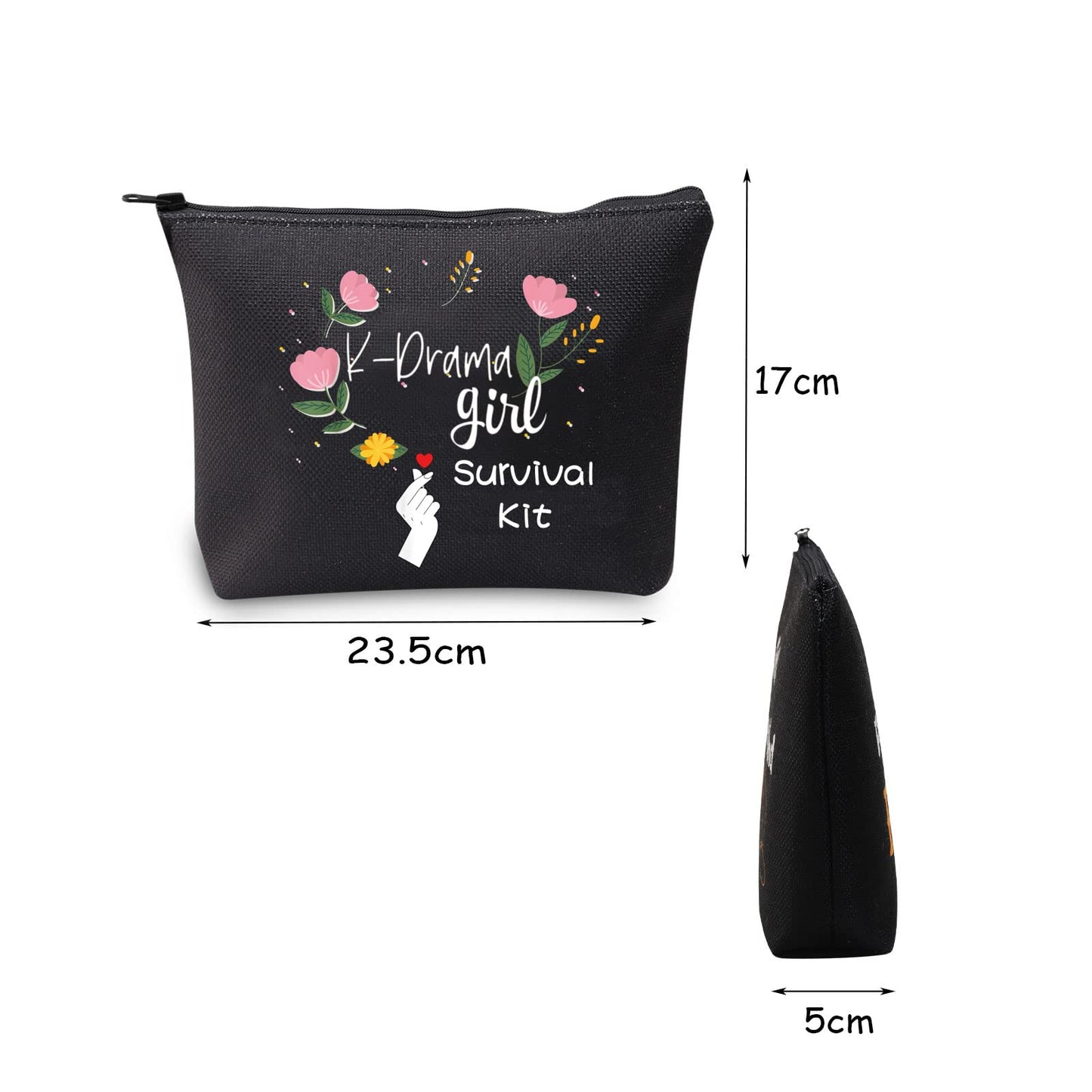 MEIKIUP K-Drama Mama Cosmetic Bag K-pop Merchandise Korean Drama Gift Korean Drama Fan Gift For Women(K-Drama Bag black)