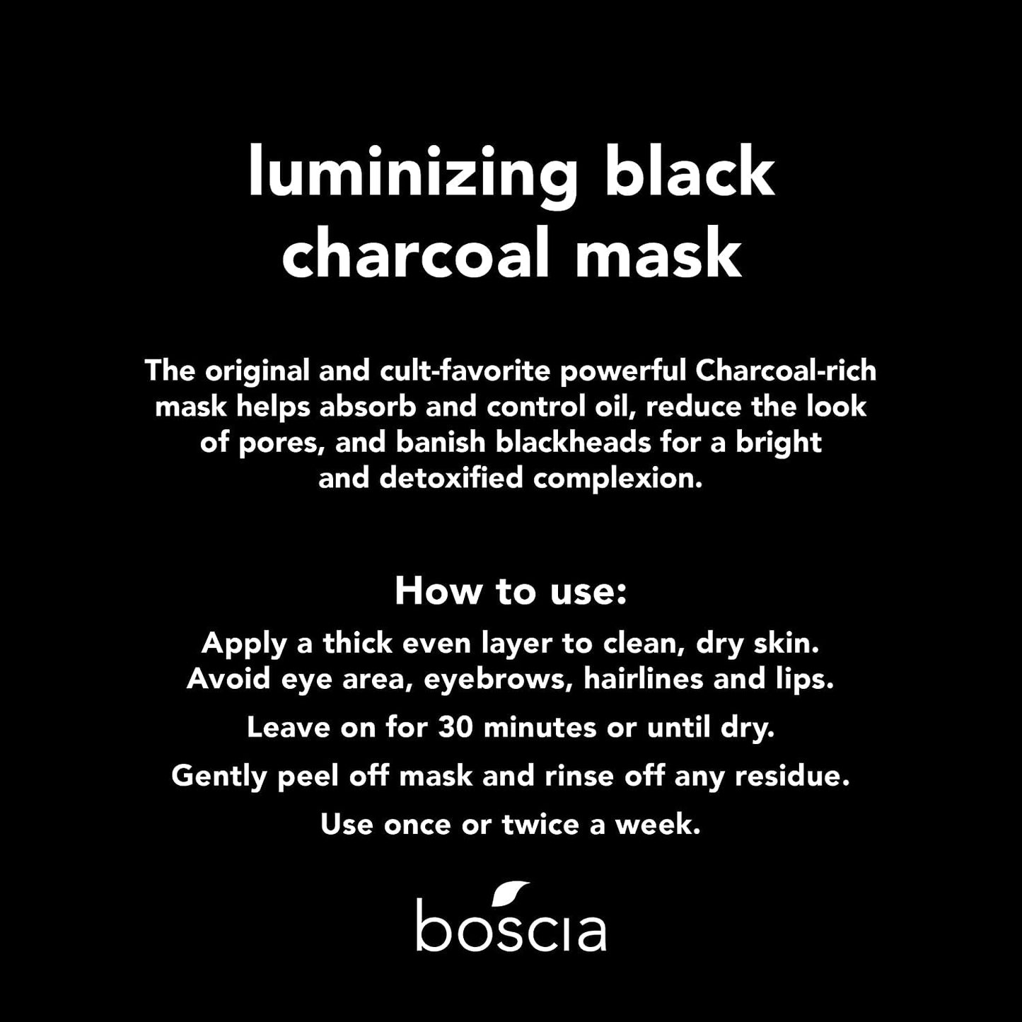 BOSCIA - Luminizing Charcoal Mask, Indigo Eye Cream, & Cactus Water Moisturizer - Vegan, Cruelty-Free, Natural Skin Care - Bundle