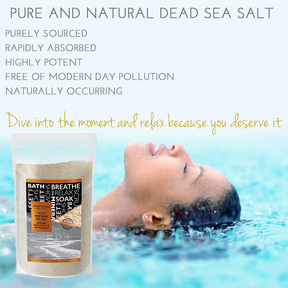 19 lbs Raw Dead Sea Salt Not Cleaned - Still Contains All Dead sea Minerals Including Dead sea Mud - Fine Medium Grain Bath Salt Large resealable Bulk Pack (packaging may vary)