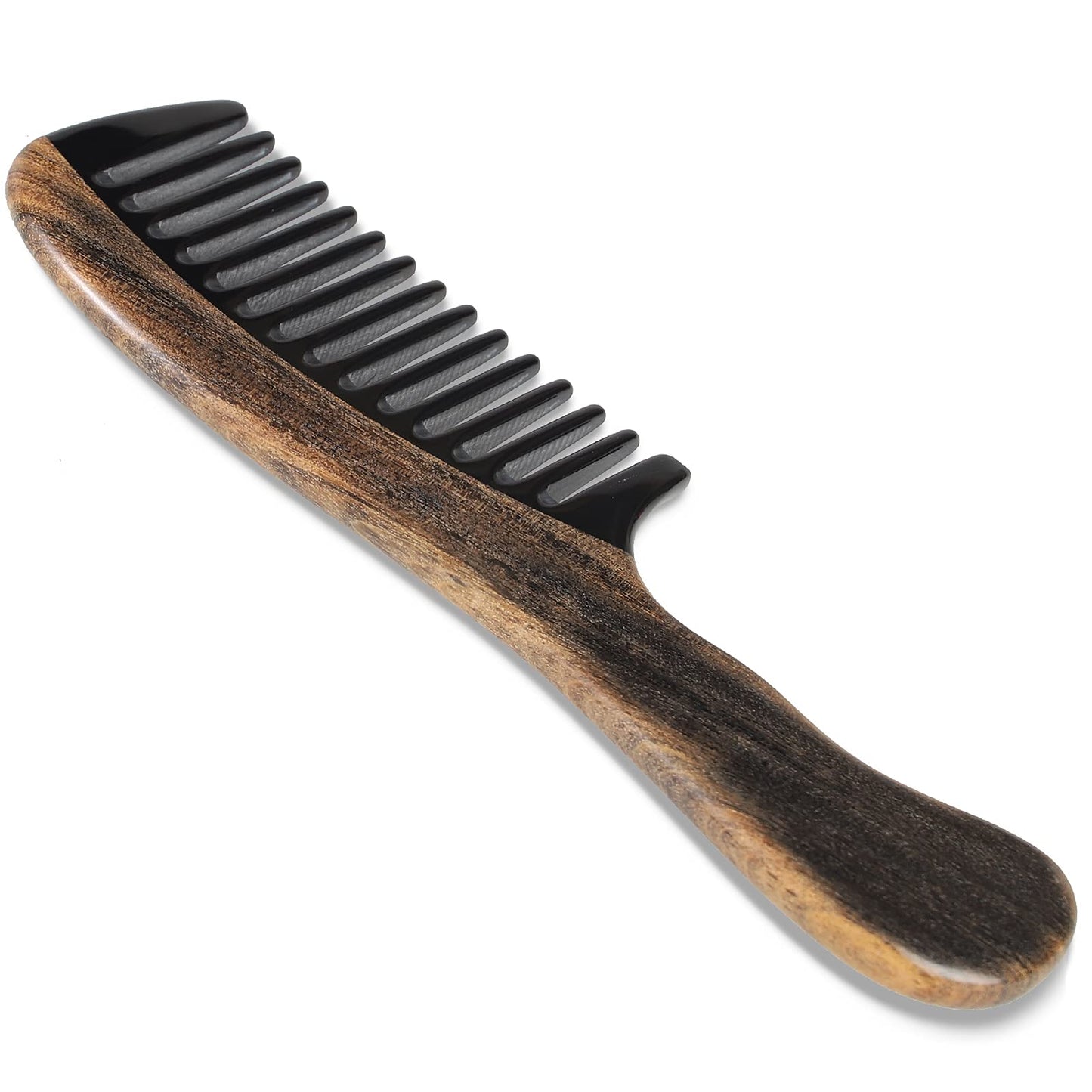 Onedor Handmade 100% Natural Chacate Preto Wood Hair Combs - Anti-Static Sandalwood Scent Natural Hair Detangler Wooden Comb (Wide Tooth)