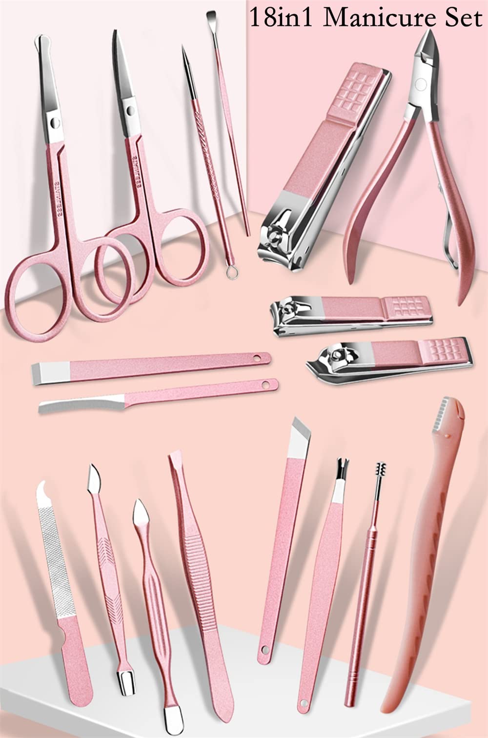 Manicure Sets For Women Gift Manicure set Prosesional, Nail Clippers Manicure Kit Pedicure Kit 18 in 1 Aceoce Luxury Manicure Pedicure Set kit Travel Gifts Choice for Women Mother Men