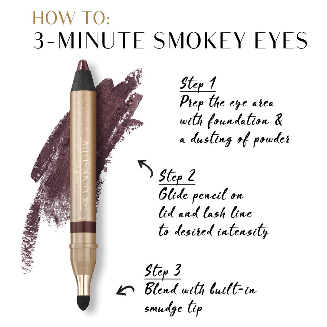 Artisan L'uxe Beauty Velvet Jumbo Eyeliner Pencil - Smokey Eyes in 3 Minutes - Water-Proof, Smudge-Proof, Long-Lasting - Age-Defying Essential Oils - Tempt (Shade: Deep Plum)