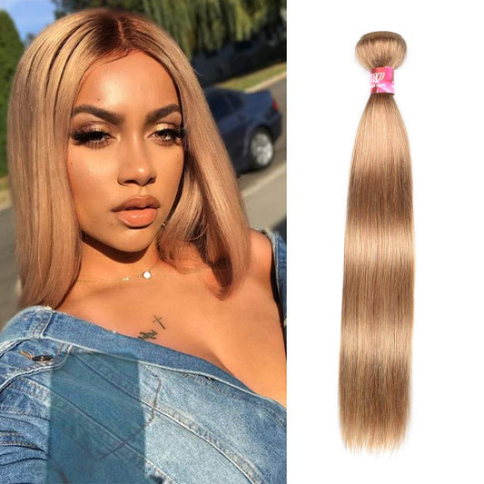 XCCOCO Peruvian Virgin Remy Hair 10A 27# Honey Blonde Silky Straight Human Hair One Bundle 24inch Dark Blonde Thick Full Human Hair Bundles