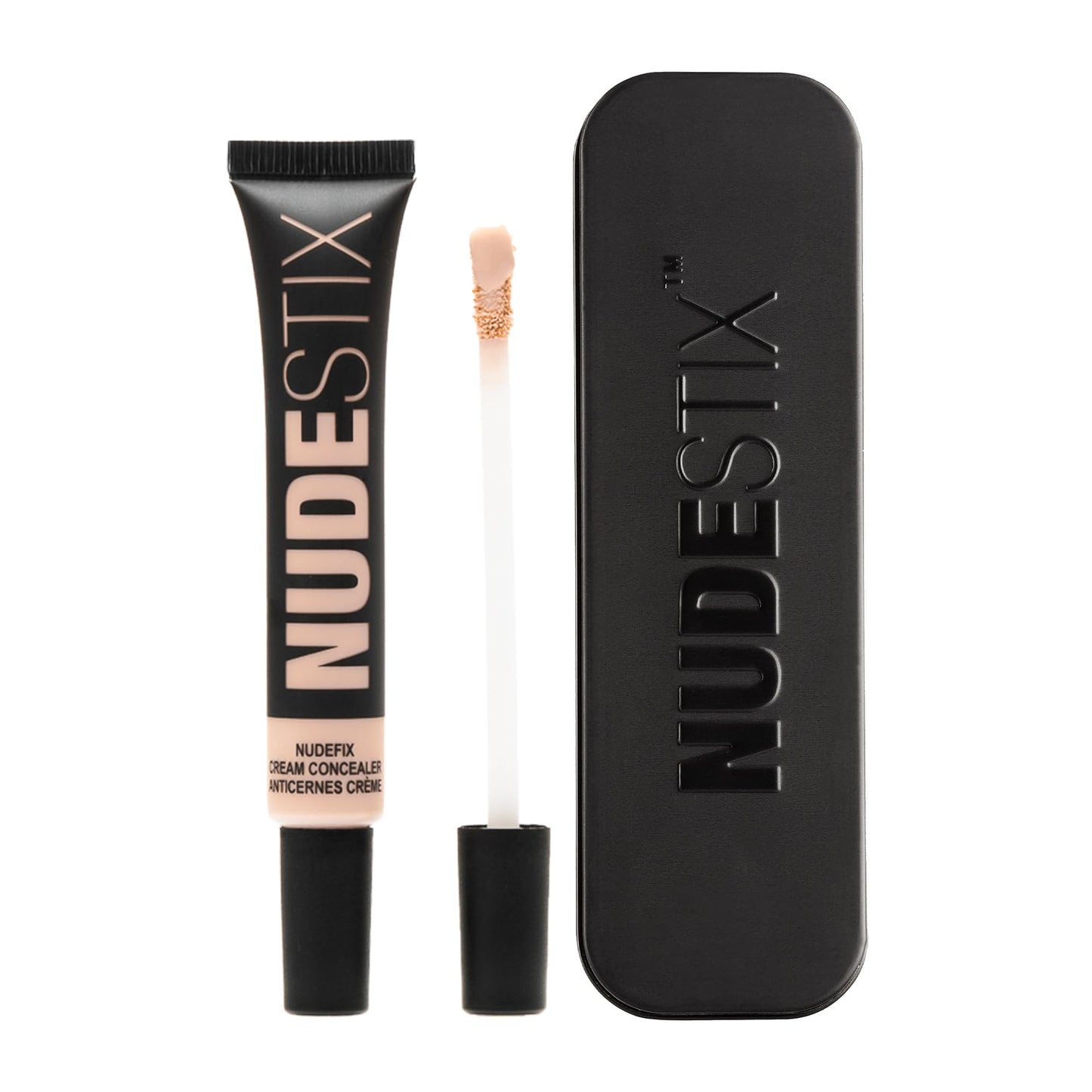 Nudestix NudeFix Cream Concealer, Lightweight Liquid, Natural Finish Makeup, Hydrating, Brightening, Under Eye Dark Circle Corrector, Reduces Redness and Blemishes, Shade: Nude 1, 0.34 fl oz (10 ml)