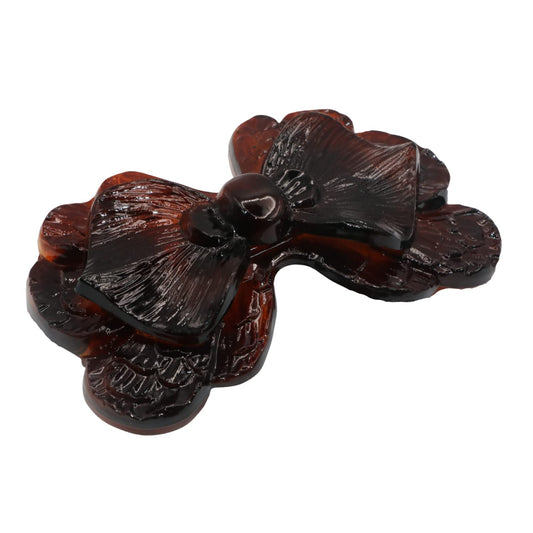 Parcelona French Large Petal 3.5" Celluloid Women Hair Barrette Clip (Brown)