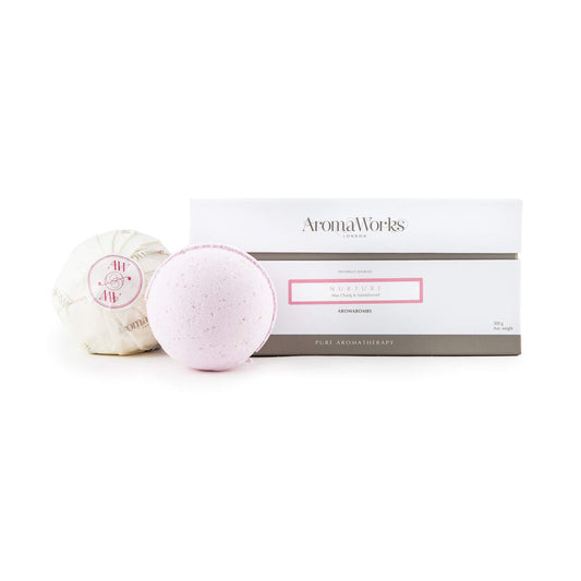 Aromaworks Nurture Aromabomb Duo - Creates A Luxurious And Therapeutic Experience - Envelops You In The Scents Of Purity - Key Ingredients Of Chamomile, Lavender And Geranium - 2 X 8.81 Oz Bath Bomb