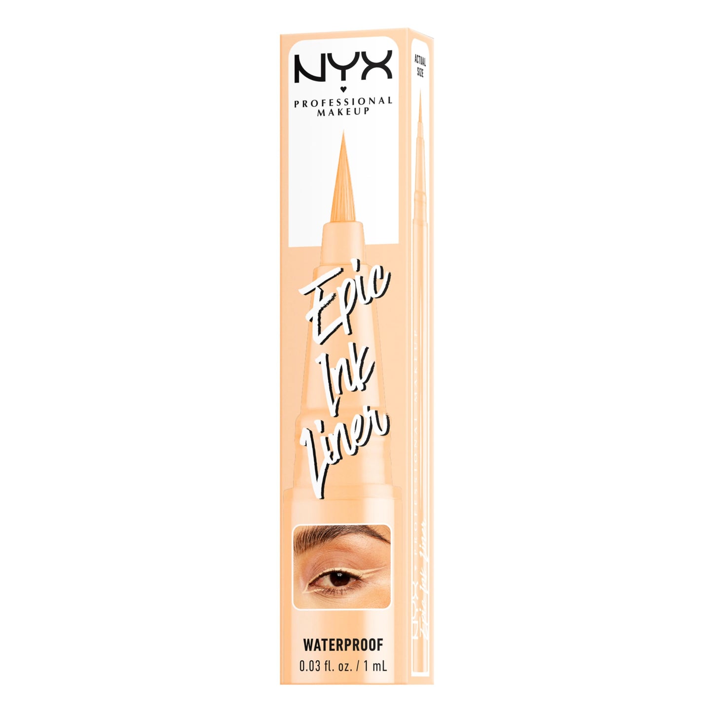 NYX PROFESSIONAL MAKEUP Epic Ink Liner, Waterproof Liquid Eyeliner with Vegan Formula - Marshmallow (Cream Matte)