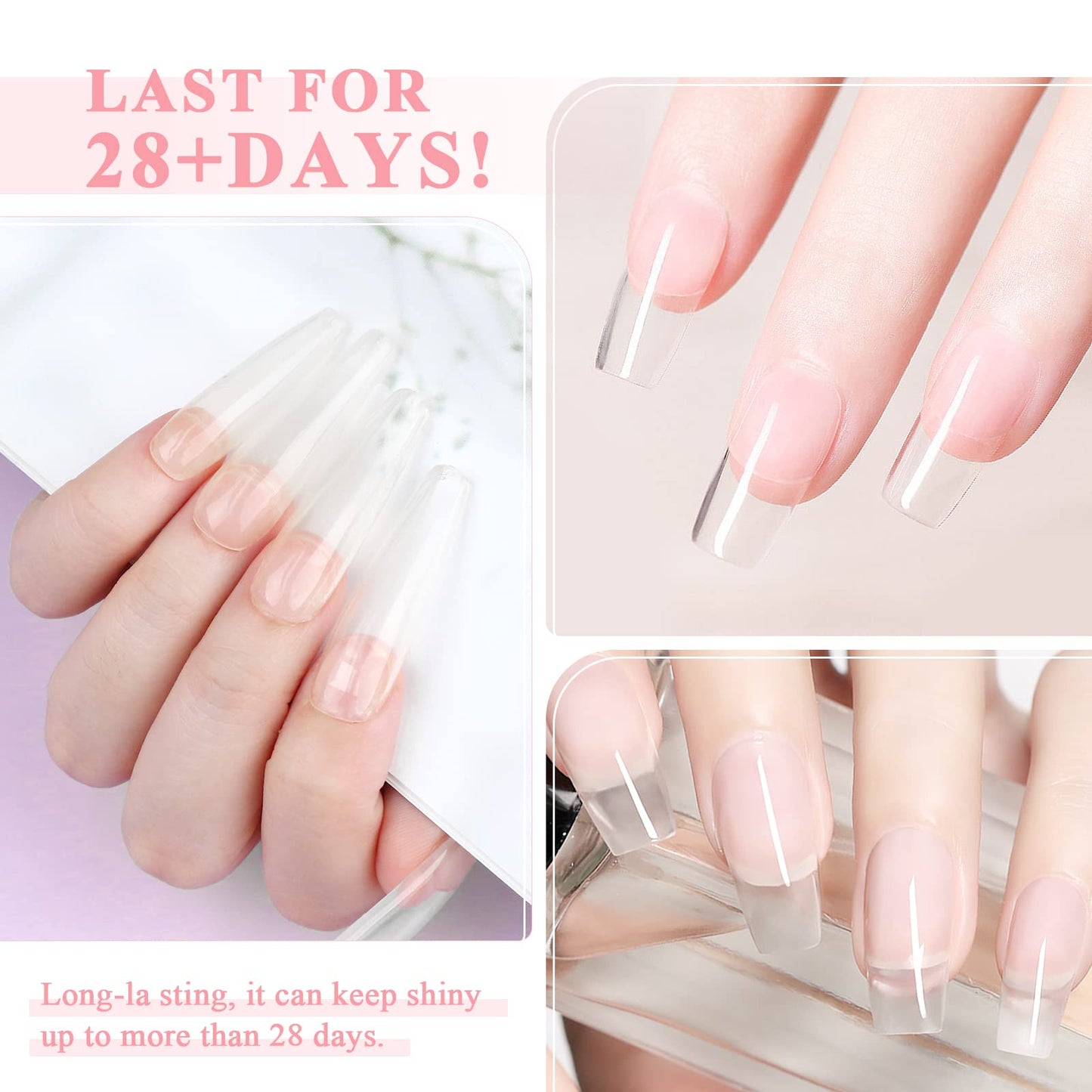 Saviland Large Capacity Poly Gel: 100g Clear Nail Extension Gel Crystal Poly Hard Gel Easy at-Home For Starter Salon-Like Long Lasting Poly Nail Gel Beginner Gift