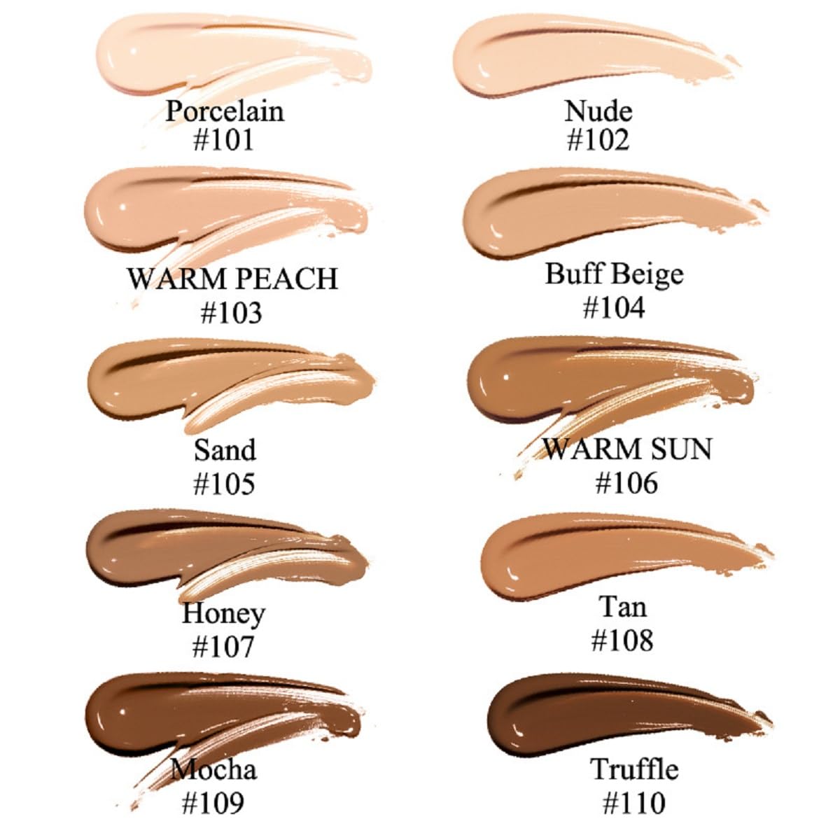 2 Pack PHOERA Foundation 105# Sand and 106#Warm Sun,Flawless Soft Matte Liquid Foundation 24 HR Oil Control Concealer Foundation Makeup.