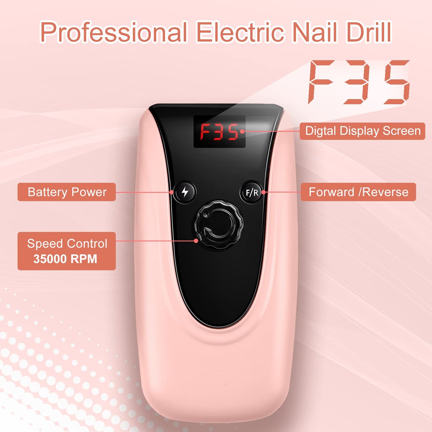 Rechargeable 35000 RPM Nail Drill Machine for Acrylic Gel Nails and 16W Mini UV LED Nail Lamp