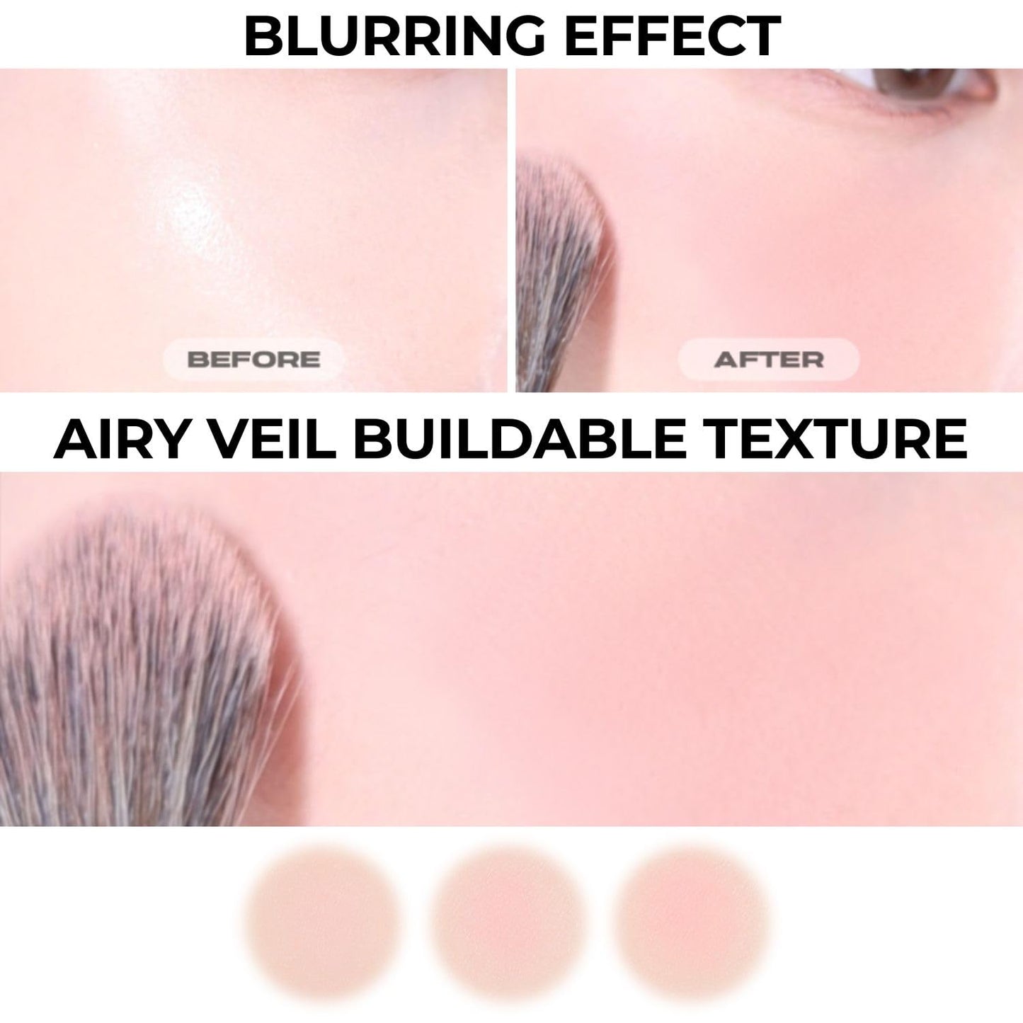 ABOUT TONE Fluffy Wear Blusher - Pressed Powder Cheek Blush with Airy and Soft Matte Blurring Finish Blendable & Buildable Natural Color Korean Makeup Vegan (06 MOOD LAVENDER)