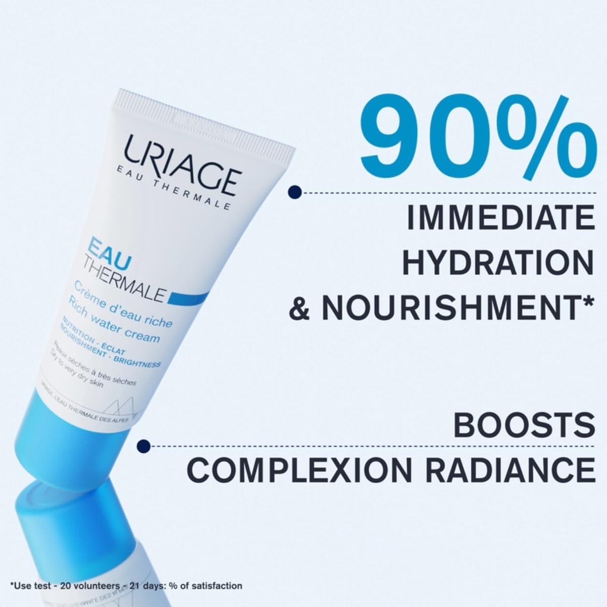 URIAGE Thermal Rich Water Cream 1.35 fl.oz. | Hydrating Shea Butter Moisturizer Face Cream for Dry to Very Dry Skin | Daily Moisture and Comfort for 24hr | Facial Care for Deep Hydration