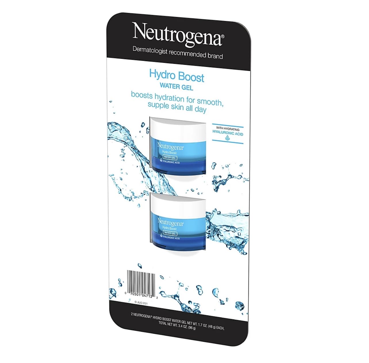 Neutrogena Hydro Boost Hyaluronic Acid Hydrating Water Gel Daily Face Moisturizer for Dry Skin, Oil-Free, Non-Comedogenic Face Lotion, 1.7 fl. Oz 2 PACK