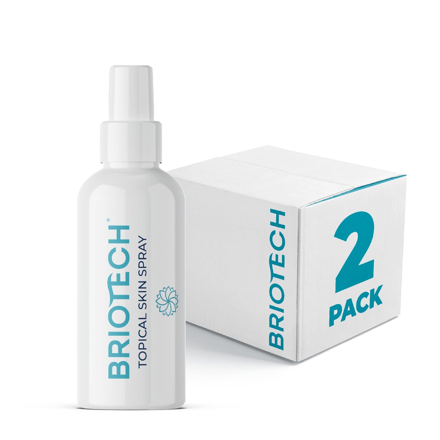 BRIOTECH Topical Skin Spray, Hypochlorous Acid Spray for Body & Face, Eyelid Cleanser, HOCl Facial Mist, Support Against Irritation, Calm Redness, Soothe Scalp, Packaging May Vary, 3.4 oz ea, 2 ct