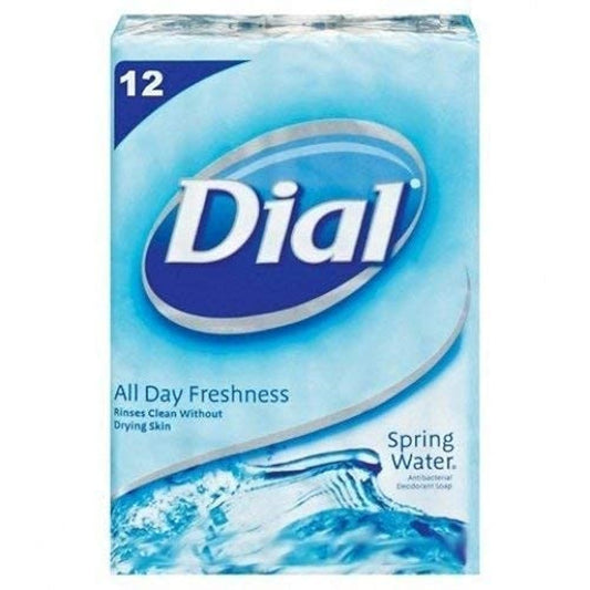 Dial Spring Water Antibacterial Soap Bar, 12 Count