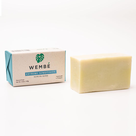 Wembé Soap Bar Handmade in Paraguay + Natural Essential Oils & Fruits - Hypersensitive Olive Oil (5.6oz)