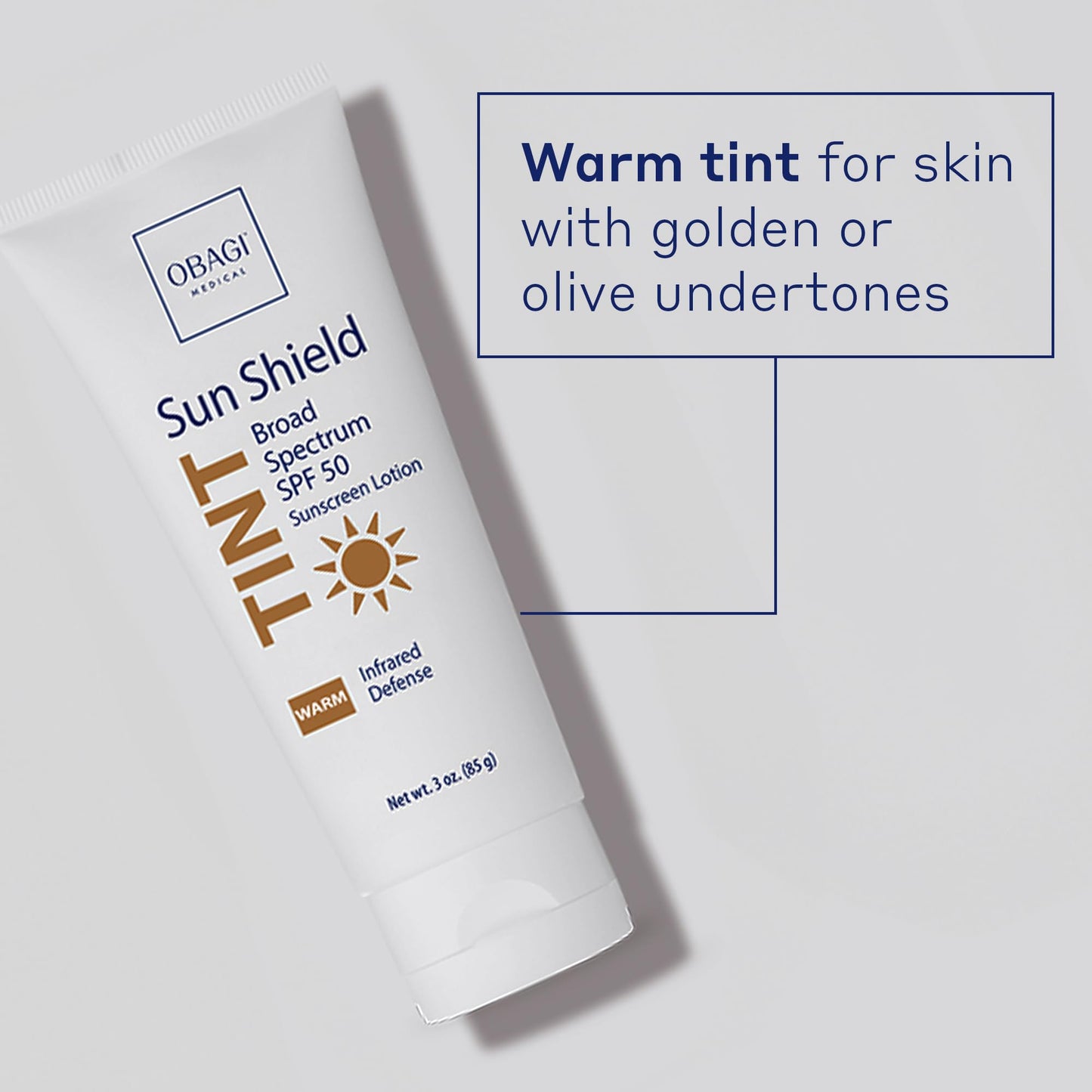 Obagi Sun Shield Tinted Sunscreen – Broad Spectrum SPF 50 Protection from the Sun – Warm Tint – 3 oz