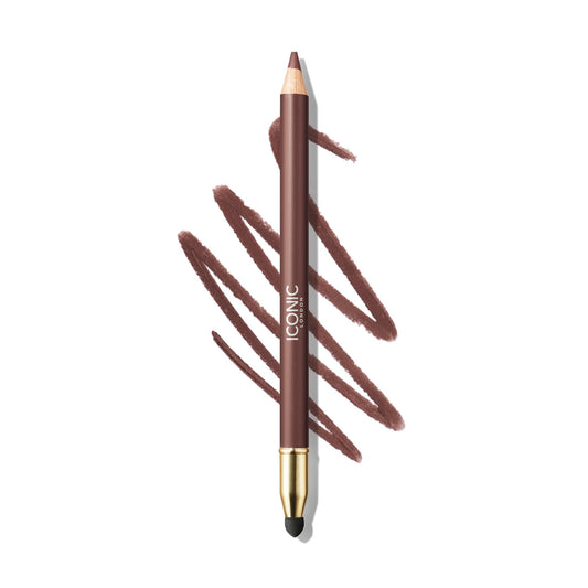 ICONIC LONDON Fuller Pout Sculpting Lip Liner | Blendable, Dual Ended Lip Liner with Creamy Colour and Lip Sponge for Buffing, Cruelty-Free, Vegan Makeup (Serving Lewks) 0.036 Oz