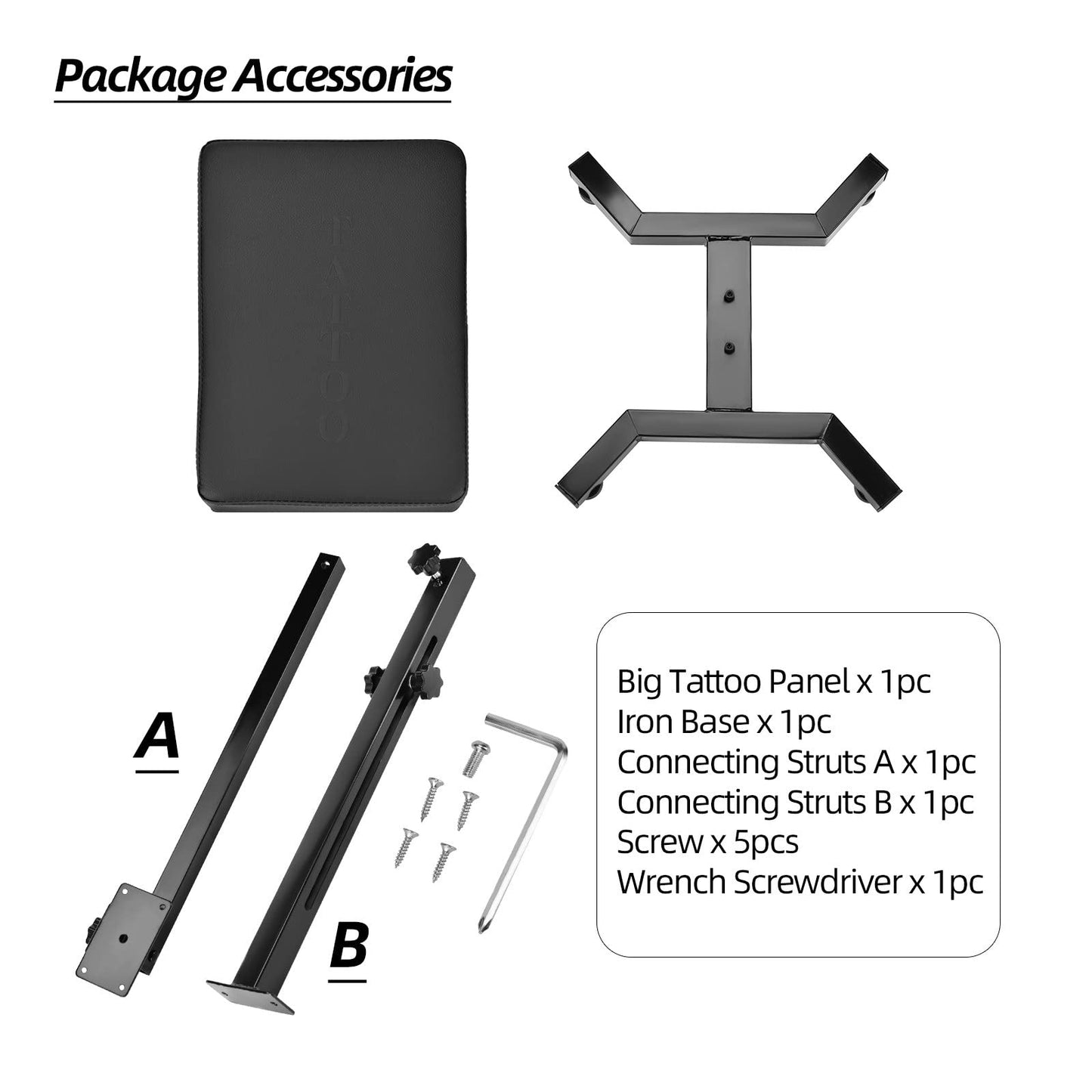 ATOMUS Tattoo Armrest Stand Bracket Adjustable Height Tattoo Arm Leg Rest Holder Arm Bar Pad Tattoo Chair Tattoo Salon Tool (3#)