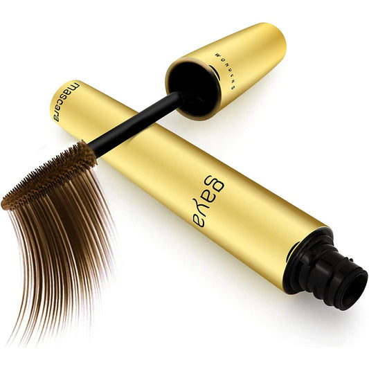 Vegan Brown Mascara for Sensitive Eyes, Natural Hypoallergenic mascara, Buildable Lengthening and Volumizing for Natural Looking, Cruelty Free, Ophthalmologist Tested- By Gaya cosmetics