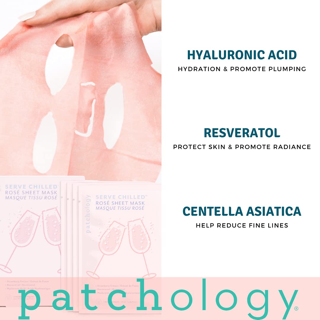 Patchology Bundle with Hyaluronic Acid Eye Gels (5 Pairs) and Facial Sheet Masks (4 Count) — Under Eye Patches For Dark Circles and Puffy Eyes — Face Masks Skincare Sheet for Hydrating Skin