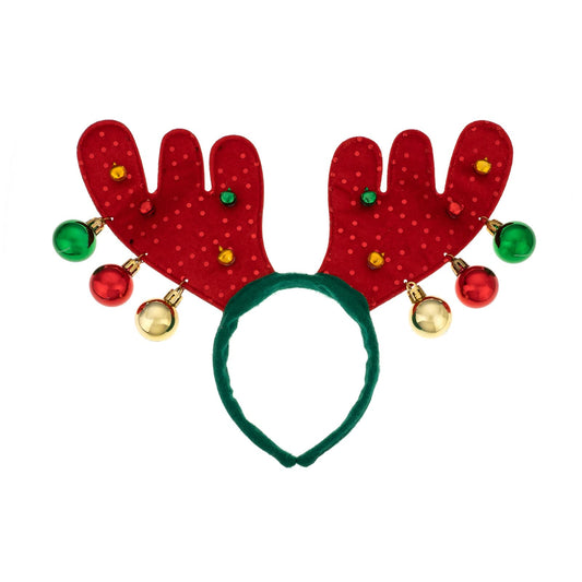 Madison Tyler Christmas Reindeer Antlers with Jingle Bells Headwear | Cute Soft Headbands for Christmas Party | Holiday Gifts for Girls Kids and Women