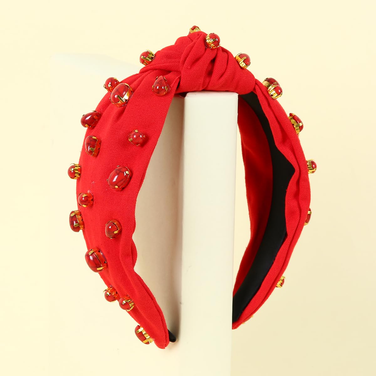 FEDANS Women Knotted Headband Crystal Red Turquoise Embellished Mixed Top Hairband Rhinestone Holiday Fashion Hair accessories for Girls