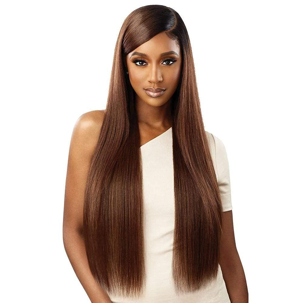 Outre Lace Wigs Sleeklay Part Deep C Lace Part Flat Lace Finish DARBY (1B)