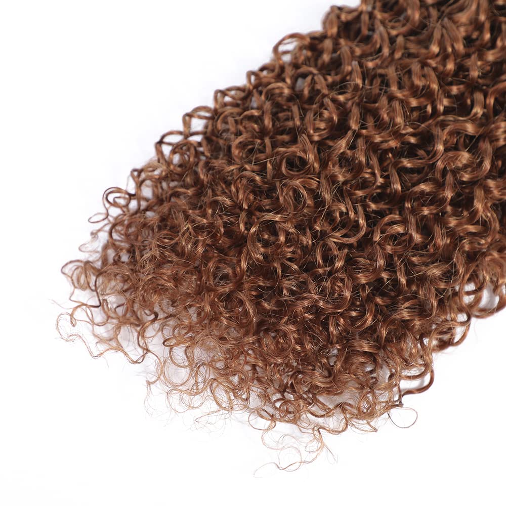 Diexrlamx Hair Color #30 Bundles Kinky Curly Reddish Brown Human Hair Bundles 16 18 20 Inch Brazilain Unprocessed Virgin Hair 3 Bundles Brown Curly Bundles Human Hair Brown Bundles