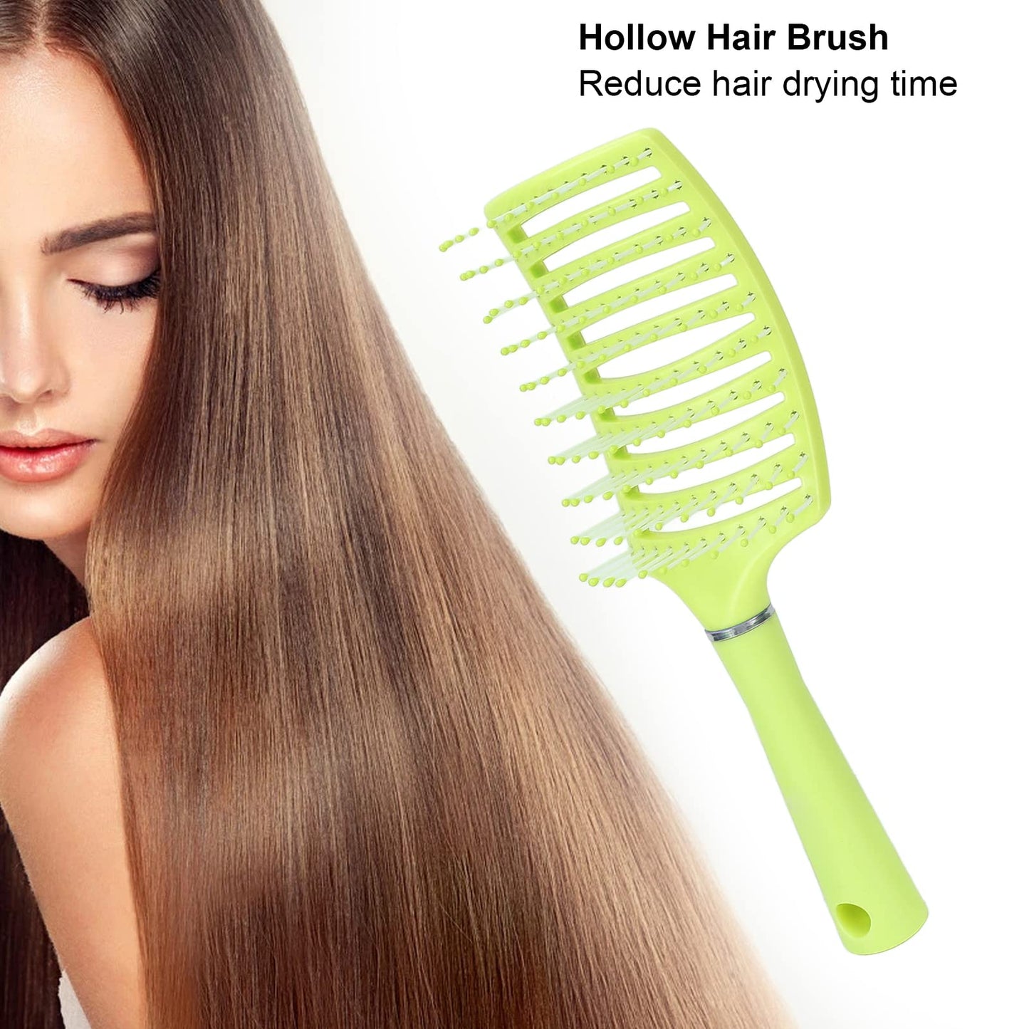 Vented Paddle Hair Brush, Styling Hair Brush, Detangling Hair Brush, Paddle Brush for Thick Straight Hair, Massage Hair Comb, Anti-static Hair Comb, Vented Hair Brush (green)