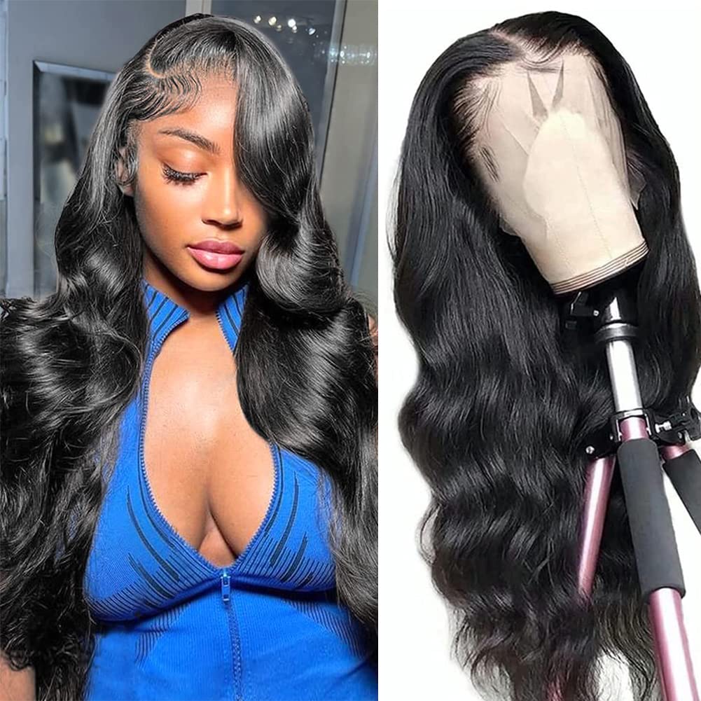 JADEFLO Body Wave Lace Frontal Wig Human Hair 13x4 Body Wave Lace Front Wigs Human Hair 180 Density Glueless Wigs for Black Women Human Hair Pre Plucked with Baby Hair (20inch, 13x4 Body Wave Wig)