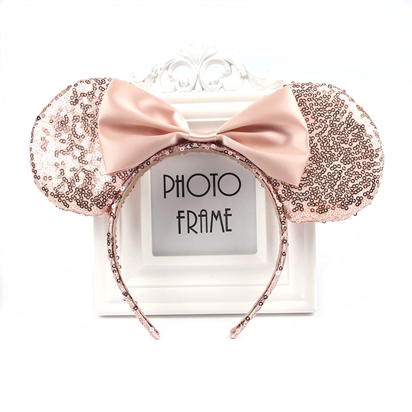 JOYFISCO Mouse Ears Headbands Shiny Bow Mouse Ears Headband Glitter Party Princess Decoration Cosplay Costume for Women Girls