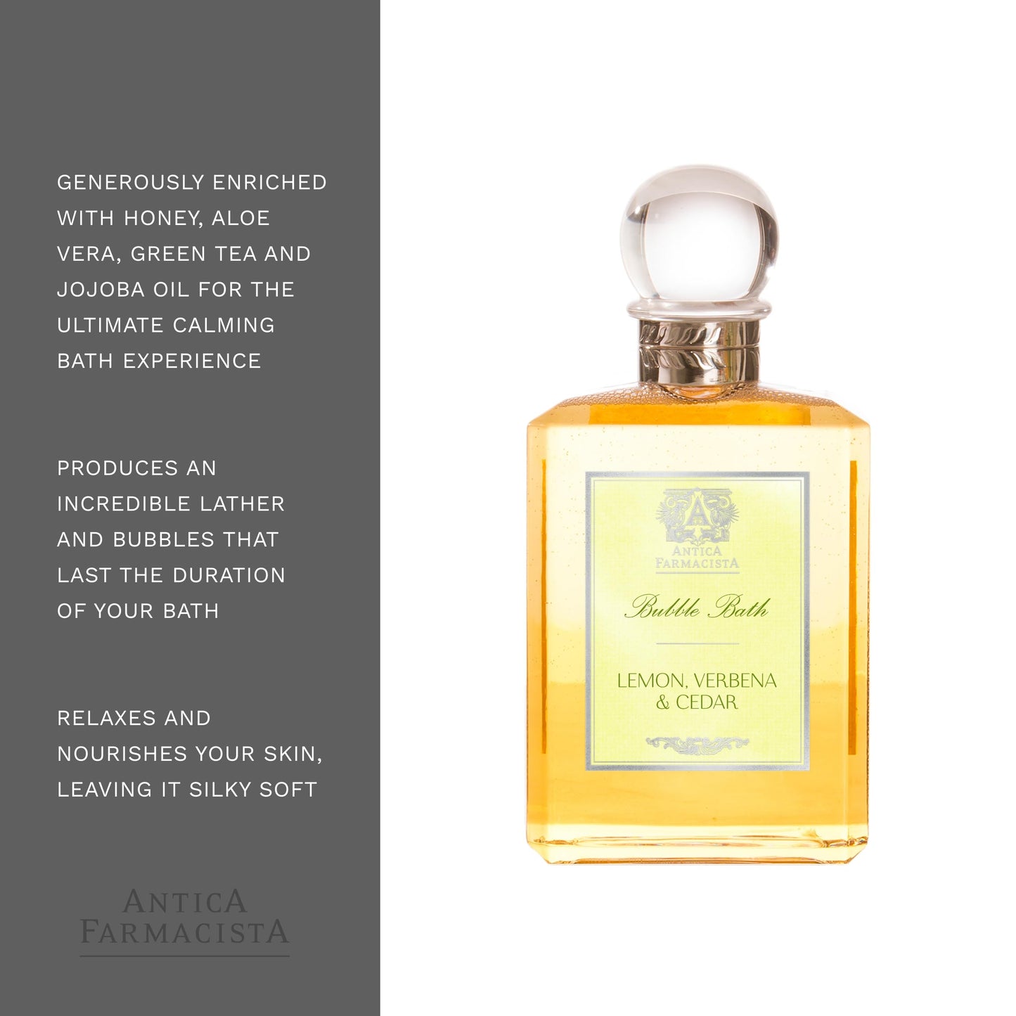 Antica Farmacista Lemon Verbena & Cedar Bubble Bath, 15.8 Fl Oz