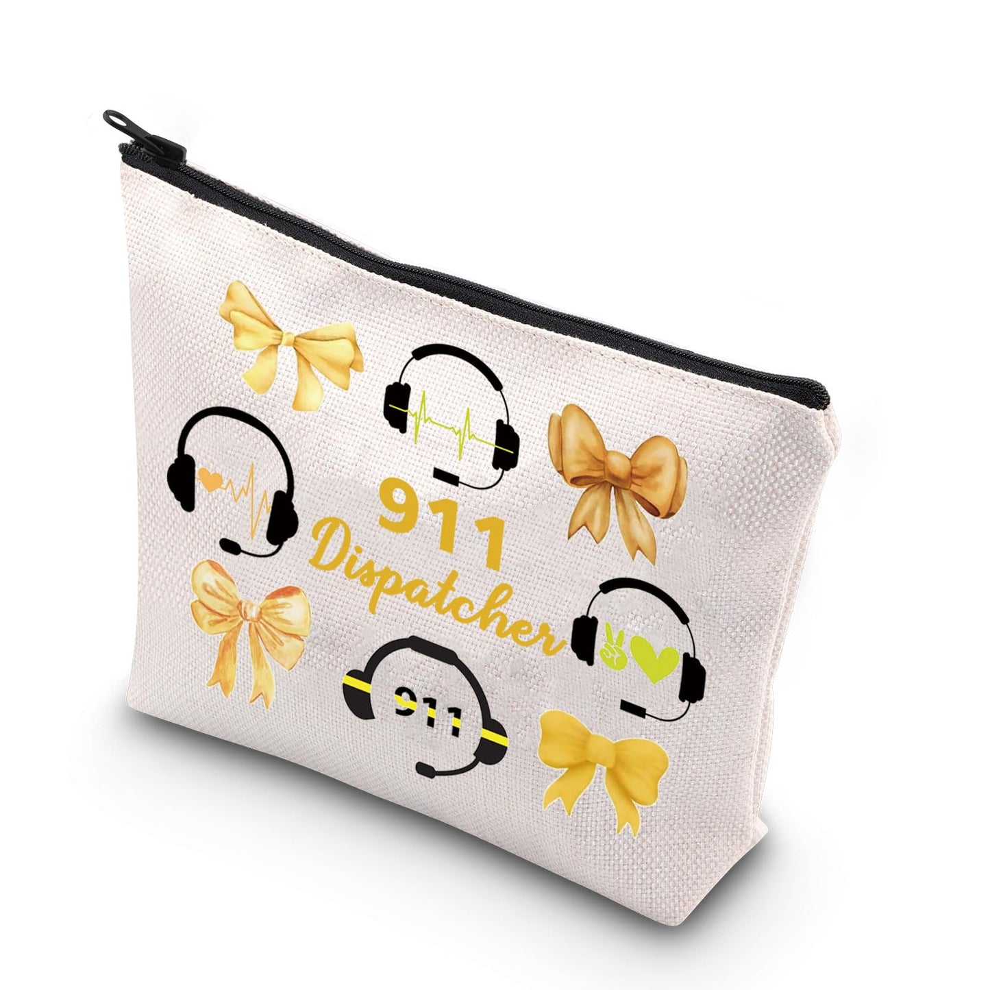 WCGXKO Dispatcher Gift Emergency Services Dispatcher Gift I'll Be There For You Zipper Pouch Makeup Bag (Dispatcher bow)