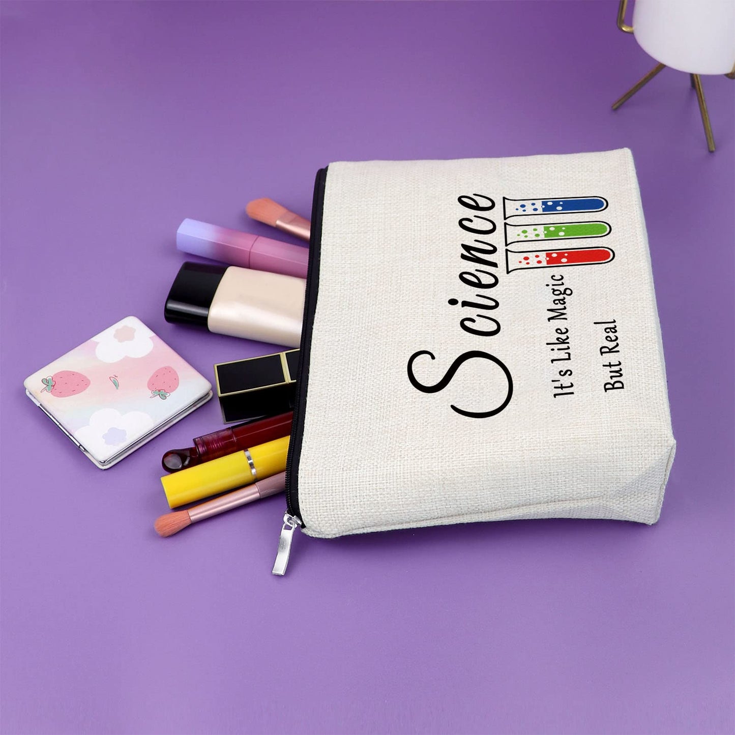 Science Teacher Gifts for Women 2PCS Makeup Bag Science Teacher Appreciation Gifts Graduation Gift for Scientist Lovers Chemistry Science Gift Cosmetic Bag Birthday Christmas Gifts for Women Friend