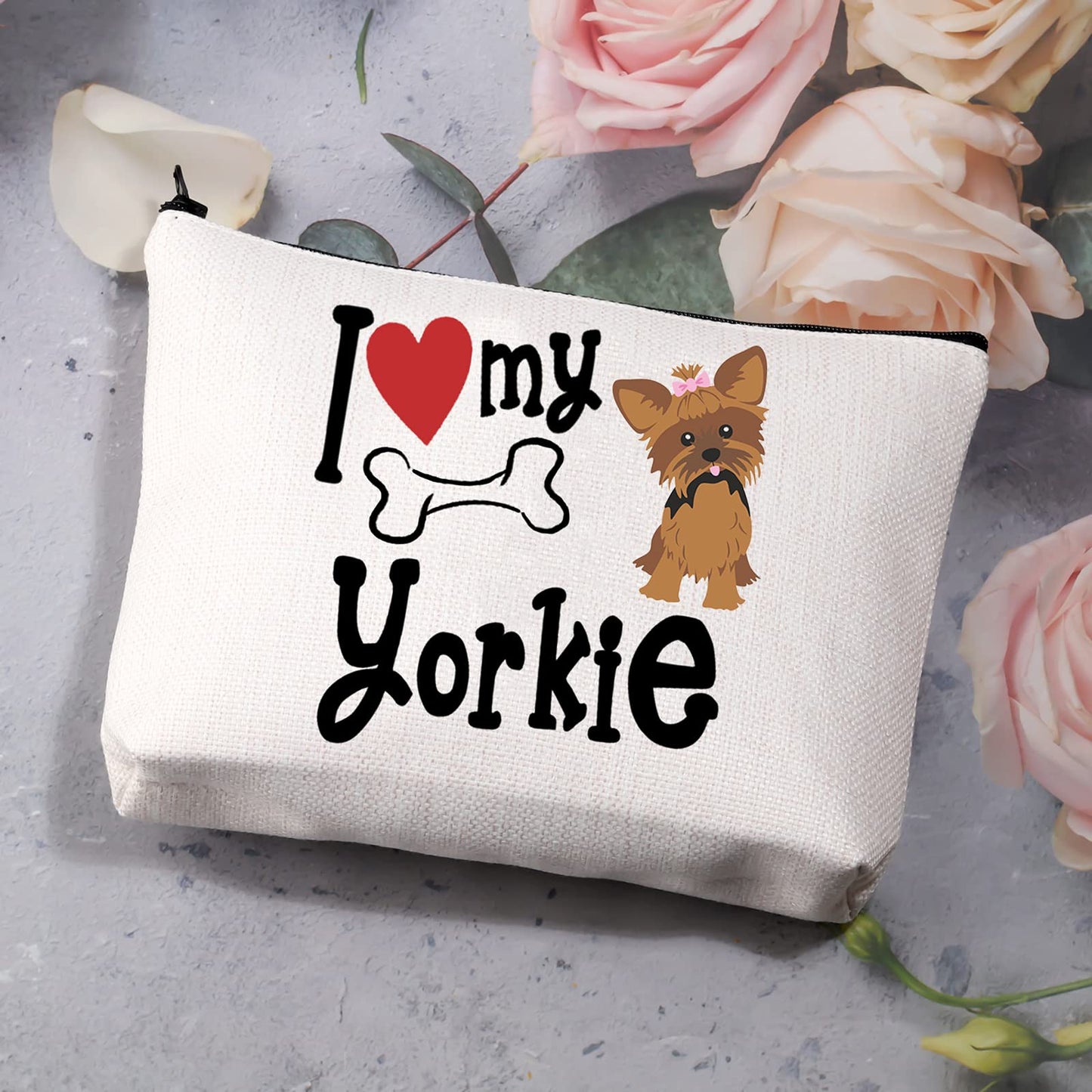 Yorkie Gift Yorkshire Terrier Puppy Dog Lover Cosmetic Makeup Bag Love Gift I Love My Yorkie Waterproof Travel Pouch For Yorkie Lover Owner Yorkie Mom Gift,I love Yorkie,Beauty is My Business B