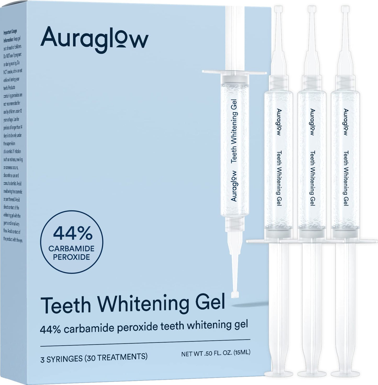 Auraglow 44% Teeth Whitening Gel & Teeth Whitening Pen