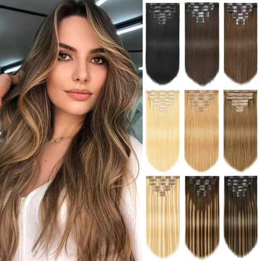 Rose bud Clip In Hair Extensions Real Human Hair Remy 7pcs 16clips SEAMLESS Weft Hair Extensions Human Hair