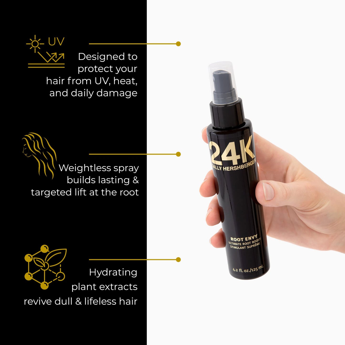 SALLY HERSHBERGER 24K Volume Duo - Root Envy Ultimate Root Boost, Supreme Body Volumizing Mousse - Heat-Protecting Root Spray for Medium to Fine Hair - Weightless Sculpting Foam - 2 pc