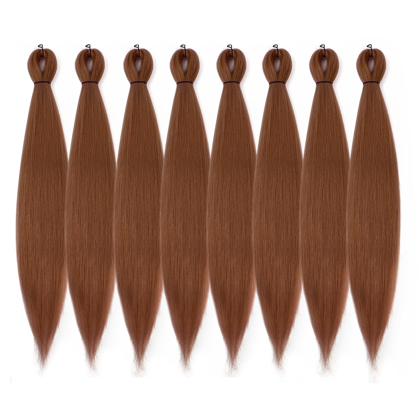 ROSDINA Pre-stretched Braiding Hair - 26 Inch 8 Packs Brown Super Long Braiding Hair For Twist or Box Braids, Yaki Texture Hot Water Setting Synthetic Braiding Hair Extensions (26 Inch, 30-8P)