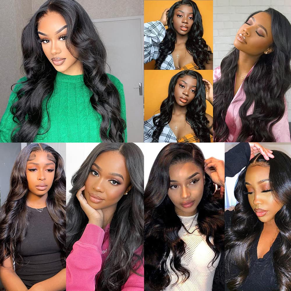 Panse Hair Body Wave Bundles Human Hair 3 Bundles (10 12 14 inches) 10A Brazilian Virgin Human Hair Body Wave Bundles Natural Color 100% Unprocessed Brazilian Human Hair Weave Extensions