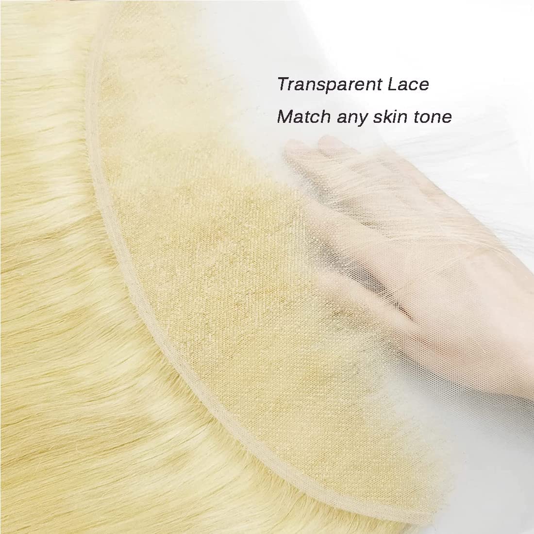 613 Frontal Straight Blonde 13X4 Transparent Hd Lace Frontal Closure 100% Russian Blonde Human Hair Ear To Ear Blonde Frontal 12A Brazilian Virgin Remy Human Hair Extension 20 Inch