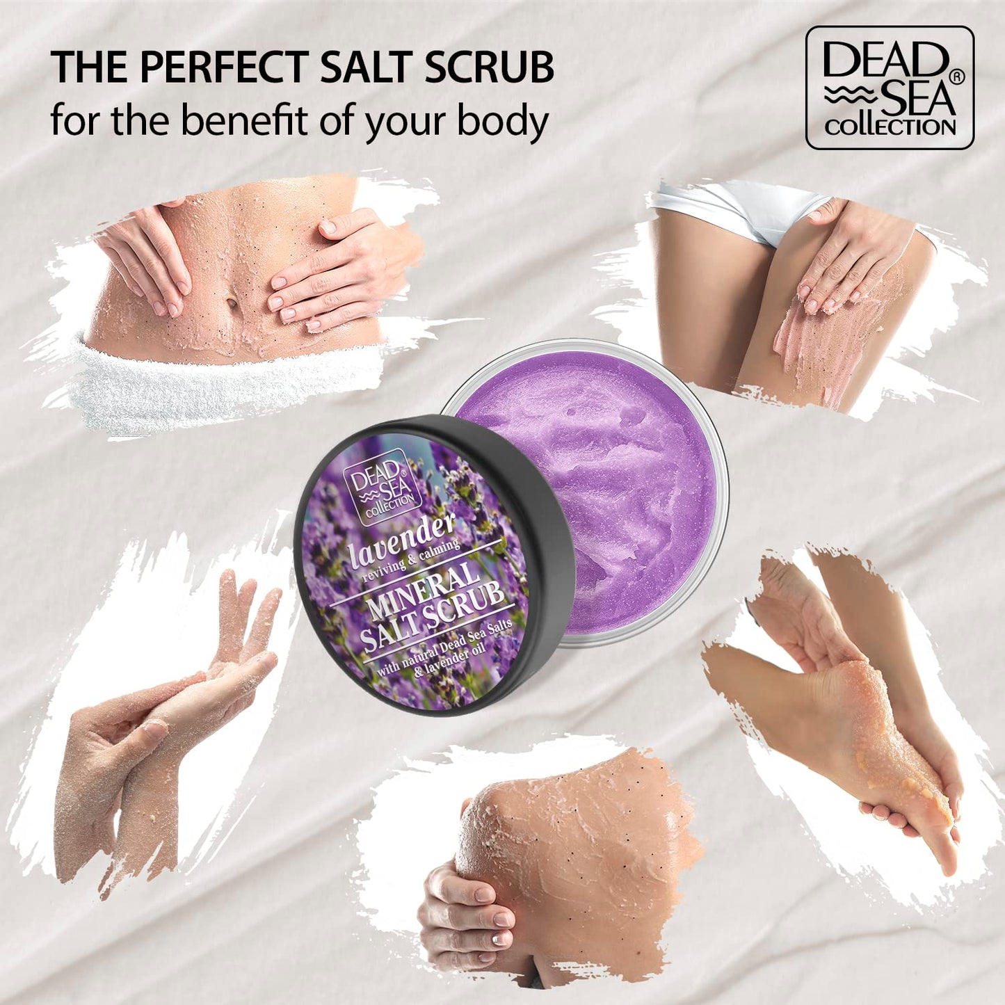 Dead Sea Collection Lavender Salt Body Scrub - Large 23.28 OZ - with Pure Oils and Dead Sea Minerals