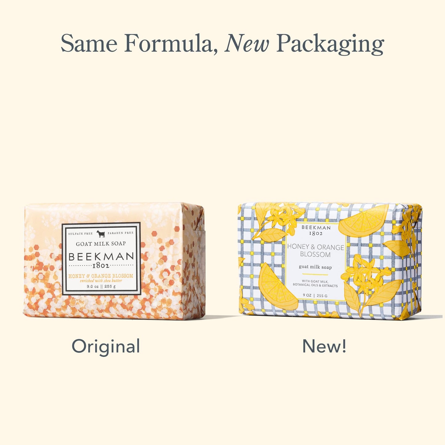 Beekman 1802 Goat Milk Body Soap Bar, Honey & Orange Blossom (Pack of 2) + Honeyed Grapefruit (Pack of 2) - Scented - 100% Vegetable Soap with Lactic Acid - Good for Sensitive Skin - Cruelty Free