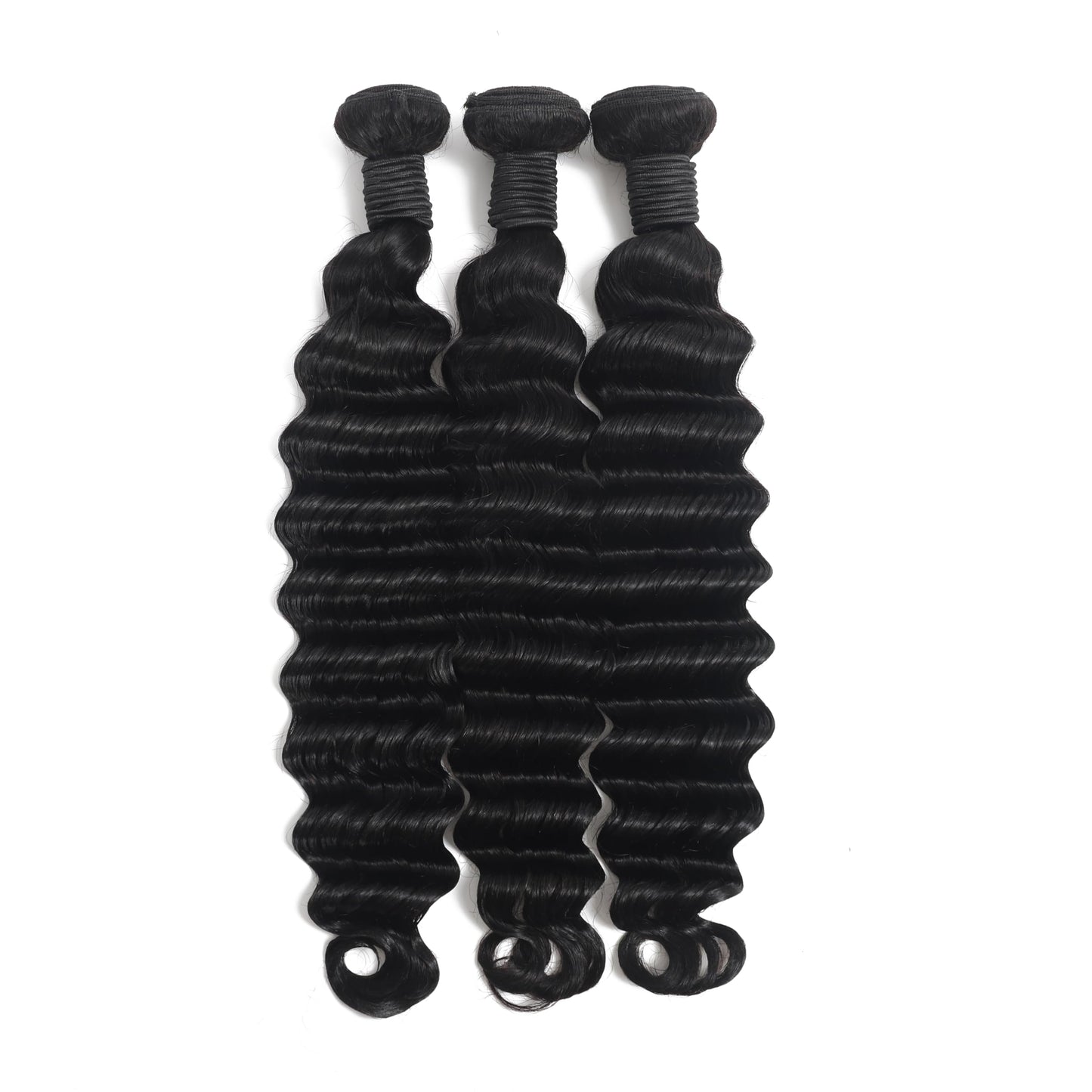 Amella Loose Deep Wave Bundles Human Hair 3 Bundles 12 14 16Inch 100% Unprocessed Brazilian Virgin Human Hair Bundles Deep Wave Human Hair Bundles Hair Extensions Natural Color For Women